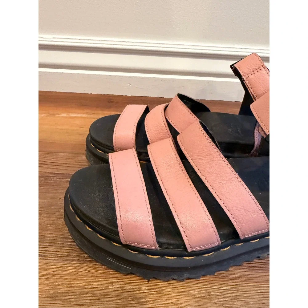 Dr. Martens Blaire Mallow Pink Leather Platform Gladiator Sandals Womens 7